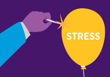 Popping Balloon that says stress