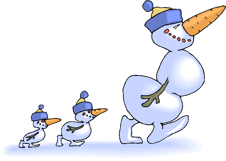 snowman family walking free fantasy clipart